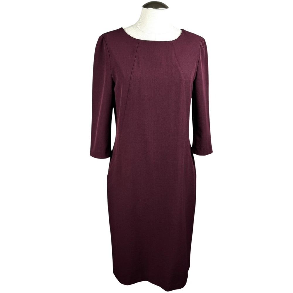 MM LaFleur Dress Womens Size 8‎ Plum Purple Career Work Office 3/4 Sleeve